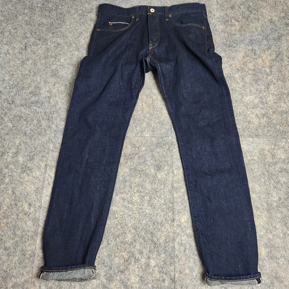 J Crew Japanese Selvedge Jeans Men 31x30 Slim Fit Button Fly Kaihara Denim Blue